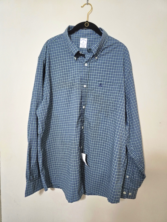 Brooks Brothers Other - Brooks Brothers Shirt Mens Size XL Blue Green Plaid Nylon Stretch Button Up NWT.